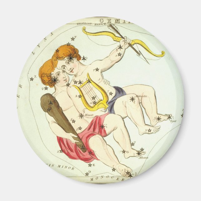 Imán Rótulo zodiaco: Gemini (Frente)