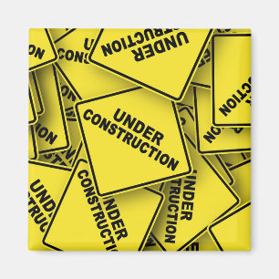 Imán Rótulos de construcción en curso