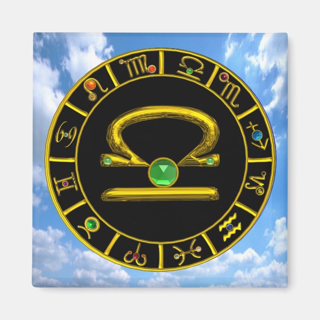 Imán Rótulos DE CUMPLEAÑOS LIBRA / ZODIAC (Frente)