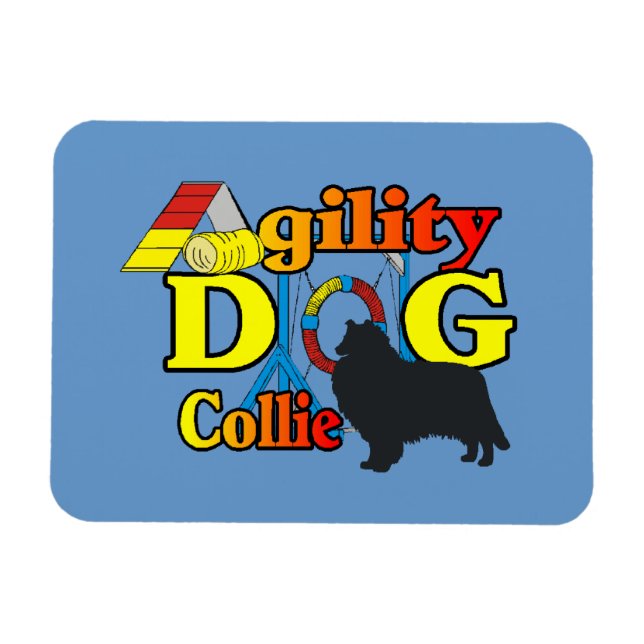 Imán Rough Collie Agility (Horizontal)