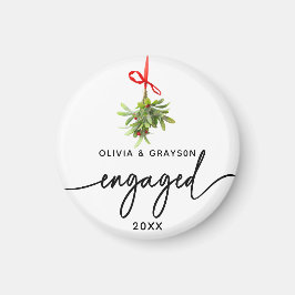 Imán Round Mistletoe Engaged Magnet Keepsake