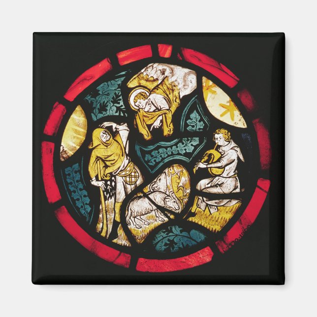 Imán Roundel que representa la Anunciación a los Pastor (Frente)