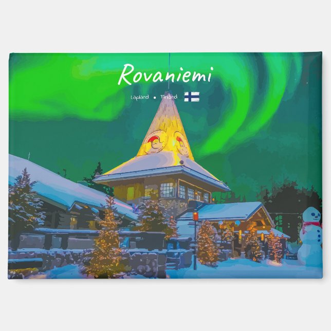 Imán Rovaniemi, Finlandia - Aurora Mágica  (Anverso)