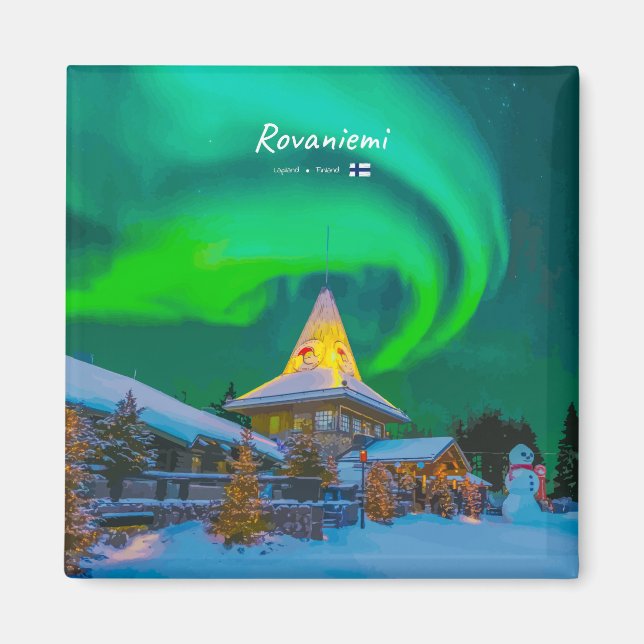 Imán Rovaniemi, Finlandia - Aurora Mágica  (Frente)