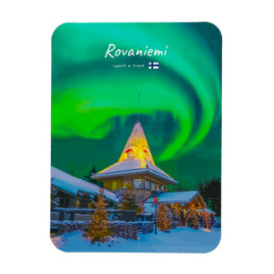 Imán Rovaniemi, Finlandia - Magia Aurora Redondeada