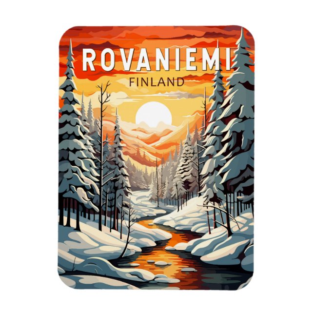 Imán Rovaniemi Finlandia Viaje de arte (Vertical)