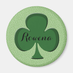 Imán Rowena Irlandés Shamrock Round Name Magnet   Edita