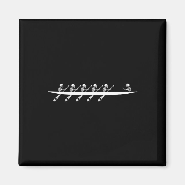 Imán Rowing Skeleton Row Boats Paddle Coxswain Hallowee (Frente)