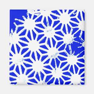 Imán Royal blue geometric pattern