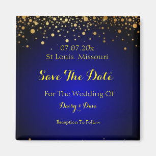 Imán Royal Blue Save The Date Magnet