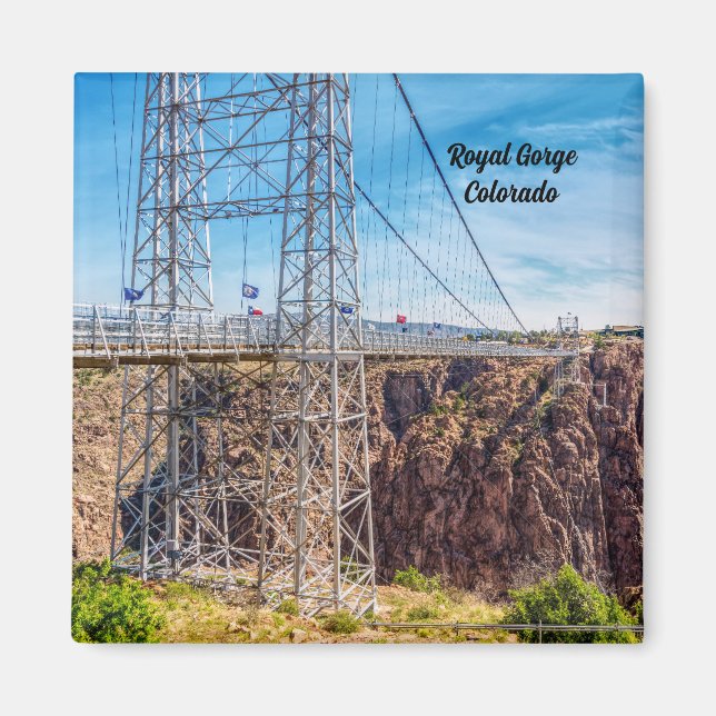 Imán Royal Gorge Bridge Side View Square Magnet (Frente)