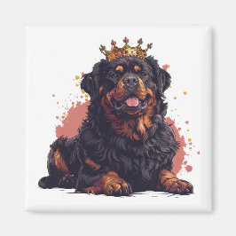 Imán Royal Rottweiler Dog Queen Crown