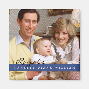 Imán Royals Charles Diana y William