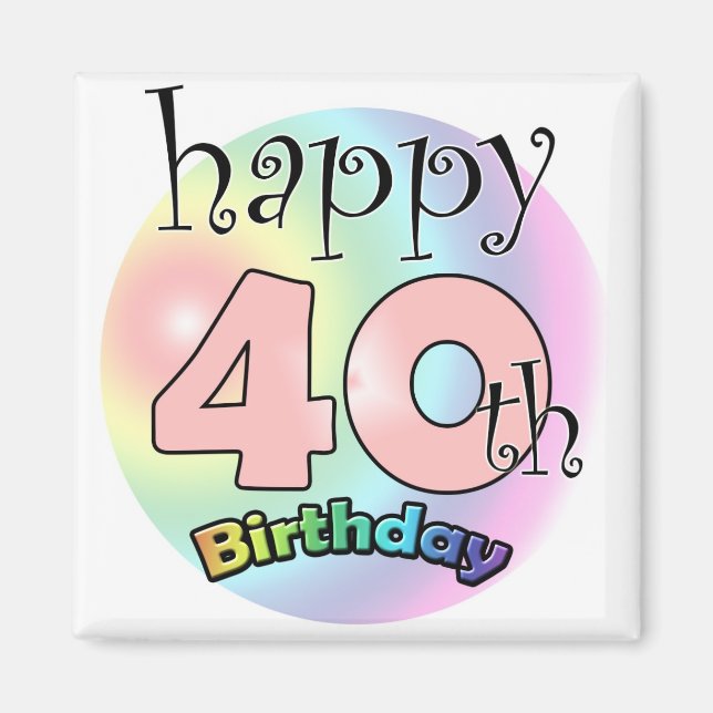 Imán Roze Happy 40th Birthday (Frente)