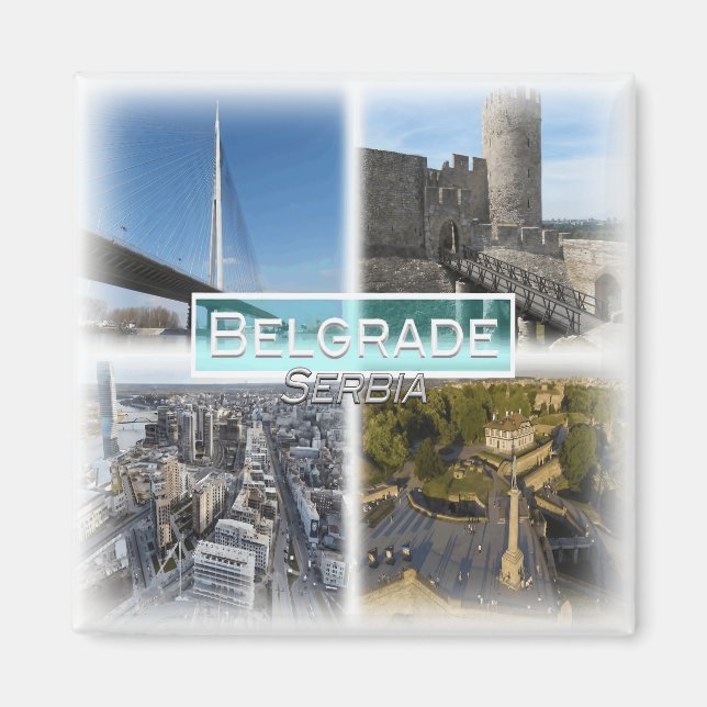 Imán RS0004 Europa, Serbia, Belgrado, nevera (Frente)