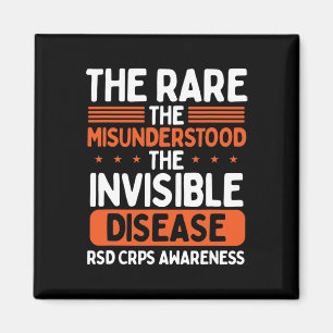 Imán RSD CRPS Warrior Naranja Ribbon Enfermedad Invisib