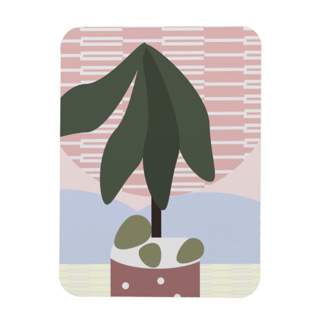 Imán Rubor de árbol de aguacate Geométrico apagado rosa (Vertical)
