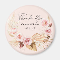 Rubor PInk Boho Watercolor Floral gracias Magn