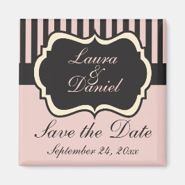 Imán Rubor Pink, Cream, Gray Save the Date Magnet
