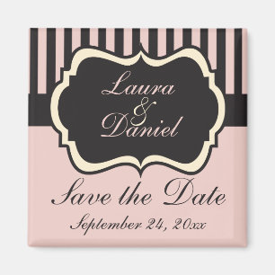 Imán Rubor Pink, Cream, Gray Save the Date Magnet