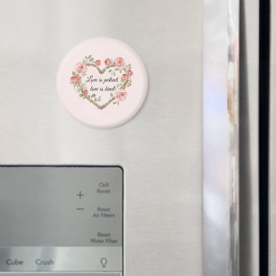 Imán Rubor Rosa Floral Corazón Amor Romántico