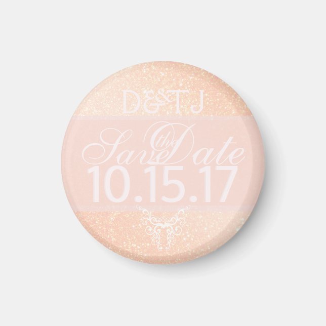 Imán Rubor Shimmer Save the Date Magnet (Frente)