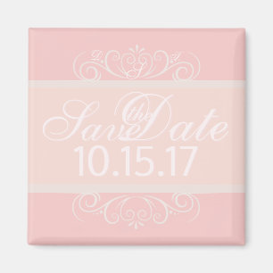 Imán Rubor Strokes Save the Date Magnet