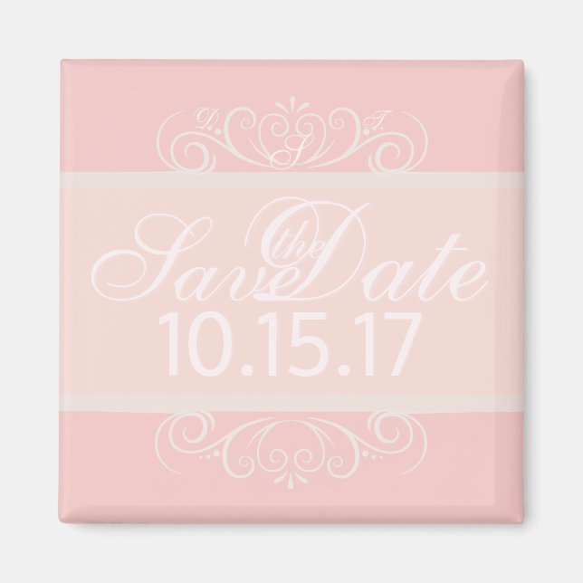 Imán Rubor Strokes Save the Date Magnet (Frente)
