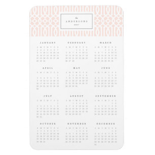 Imán Rubor Trellis 4x6 Anual Magnate Calendario