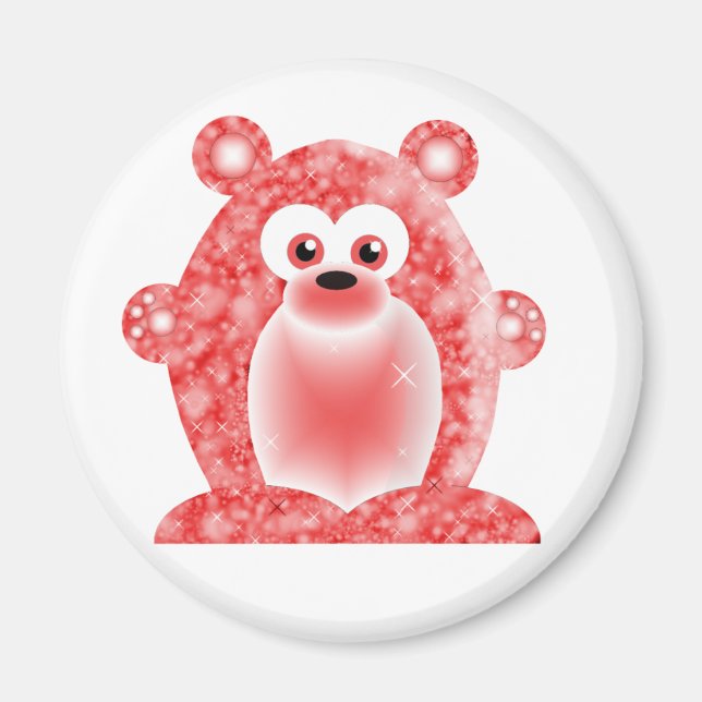 Imán Ruby Birthstone Bear (Frente)