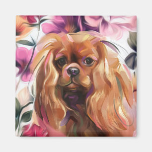 Imán "Ruby" Galán de arte para perros Cavalier