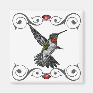 Imán Ruby Throed Hummingbird
