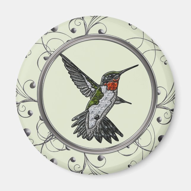 Imán Ruby Throed Hummingbird (Frente)