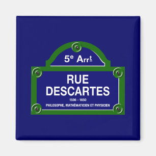 Imán Ruda Descartes, placa de calle de París