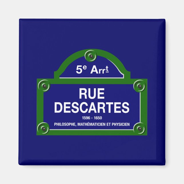 Imán Rue Descartes, Rótulo Callejero de París (Frente)