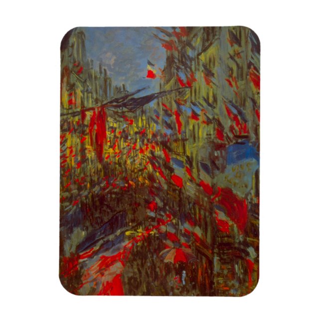 Imán Rue Montorgueil con banderas de Claude Monet (Vertical)