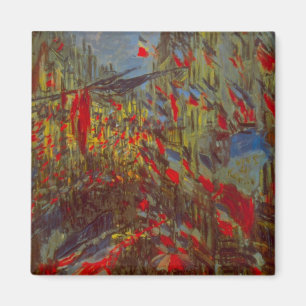 Imán Rue Montorgueil con banderas por Claude Monet