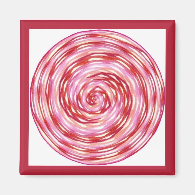 Imán Rueda de curación blanca rosada roja (Frente)