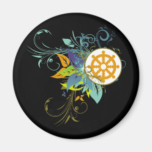 Imán Rueda de Dharma floral