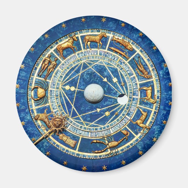 Imán Rueda de la astrología azul celestial del viejo mu (Frente)
