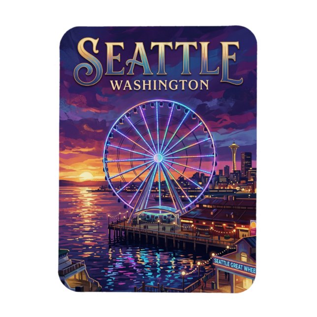 Imán Rueda Grande de Seattle EE. UU. (Vertical)