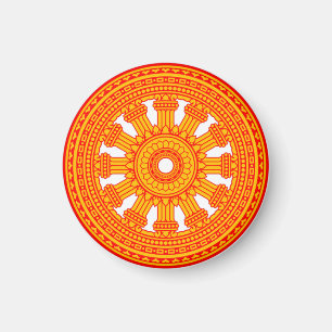 Imán Rueda roja de Dharma (arte budista)