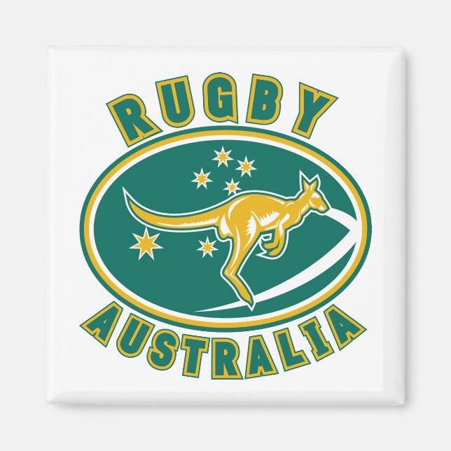 Imán rugby australia kangaroo wallaby aussie (Frente)