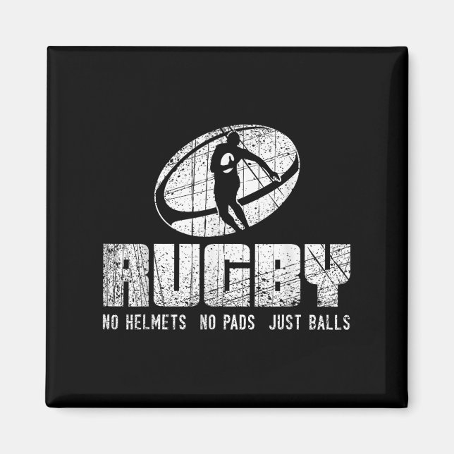 Imán Rugby No Helmet No Pads Just Shirt - Funny Rugby Q (Frente)