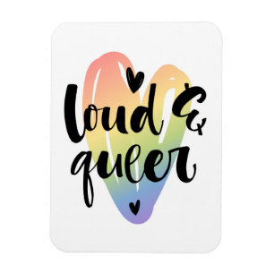 Imán Ruidoso y queer Corazón acuarela