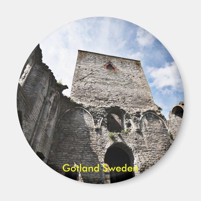 Imán Ruinas eclesiásticas en Visby Suecia, Gotland Suec (Frente)