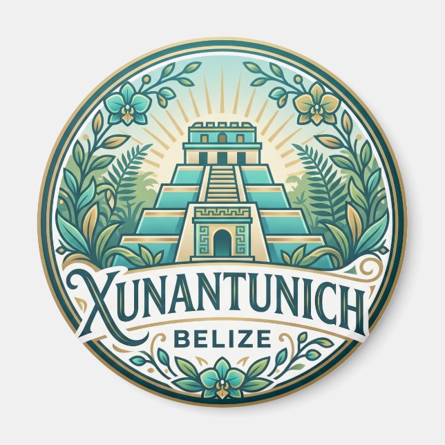 Imán Ruinas Mayas de Xunantunich en Belice (Frente)
