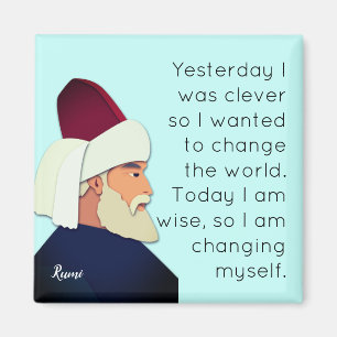 Imán Rumi cita: Ayer fui inteligente...