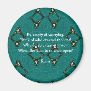 Imán Rumi cita Inspiradora con diseño tribal