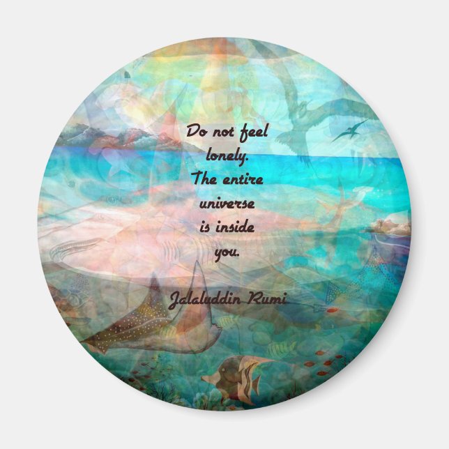Imán Rumi Inspiration Quote Acerca Del Universo (Frente)